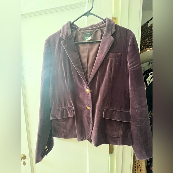 J. Crew Jackets & Coats Eggplant Purple Velvet School Boy Blazer